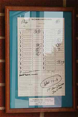 Photo of framed scorecard