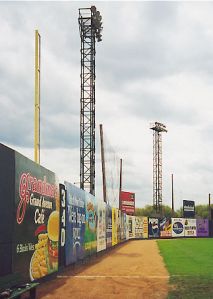 Photo of left field fence