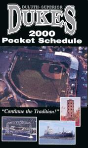 Duluth-Superior Dukes '00 pocket schedule