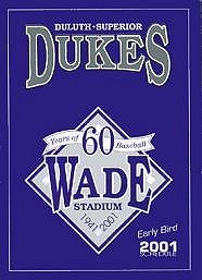 Duluth-Superior Dukes '01 early bird pocket schedule