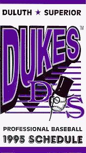 Duluth-Superior Dukes '95 pocket schedule