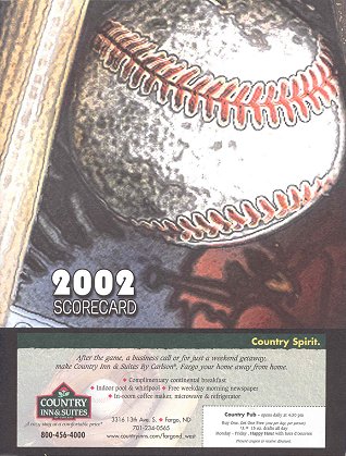 Fargo-Moorhead RedHawks Scorecard '02