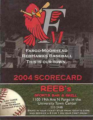 Fargo-Moorhead RedHawks Scorecard '04