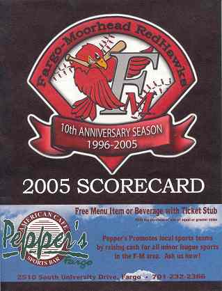 Fargo-Moorhead RedHawks Scorecard '05