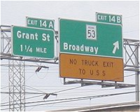 Photo of tollway exit sign
