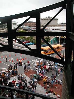 Photo of busy ballpark entrance