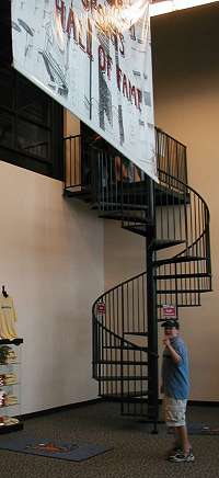 Photo of spiral staircase in Joliet gift shop