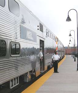 Photo of conductors by METRA train