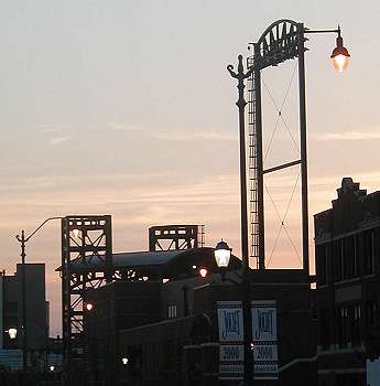 Photo of sunset over ballpark