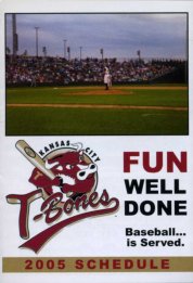 2005 T-Bones pocket schedule player front