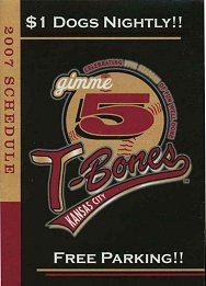 2007 T-Bones pocket schedule full schedule