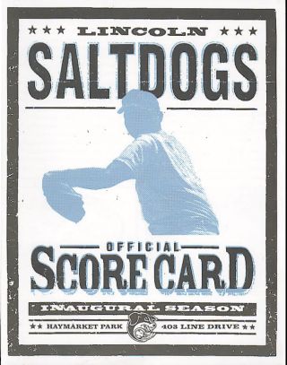 Lincoln Saltdogs Scorecard '01