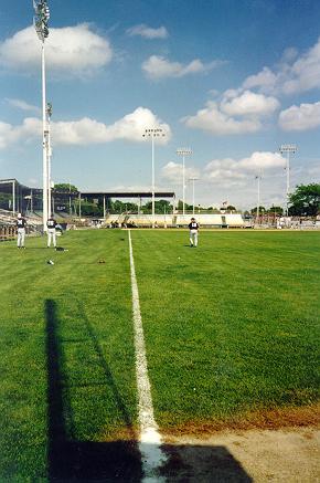 Photo of view down first base line