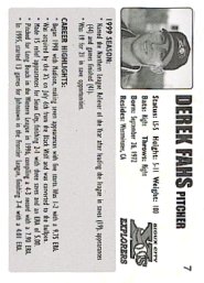 Sioux City Explorers card back