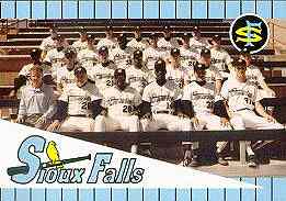1993 Sioux Falls Canaries  team card
