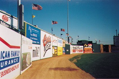 Photo of left field wall