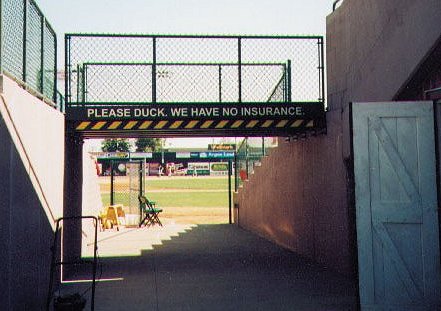 Photo of bridge between berm and grandstands