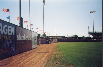 Photo of right field wall