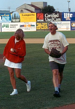 Bill Murray clowning around with first pitch