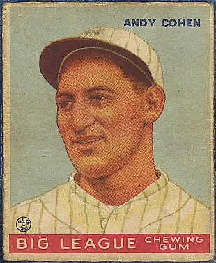 Minneapolis Miller Andy Cohens baseball card (Front)