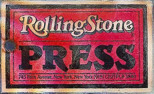 Neal Karlen's Rolling Stone press pass (Back)
