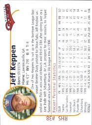 Winnipeg Goldeyes back of card