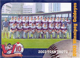 2003 Winnipeg Goldeyes team card
