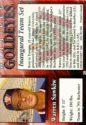 Winnipeg Goldeyes back of card