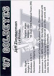 Winnipeg Goldeyes back of card