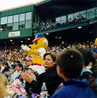 Photo of Goldie leading cheers